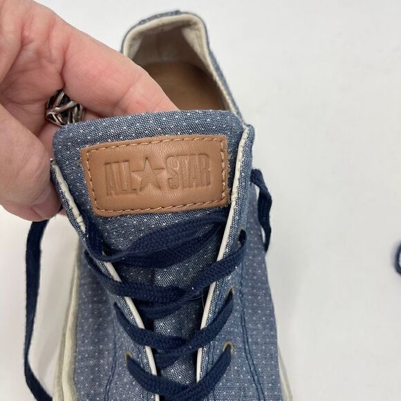 Converse All Stars Sneakers Blue Denim Mini Dot Size 8M 10W - Picture 6 of 7